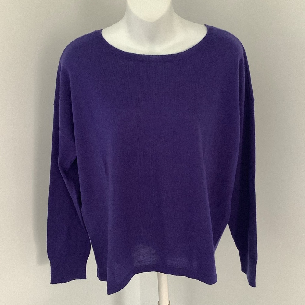 Eileen Fisher Rich Royal Blue/Purple Merino Wool Top
Sz. LP